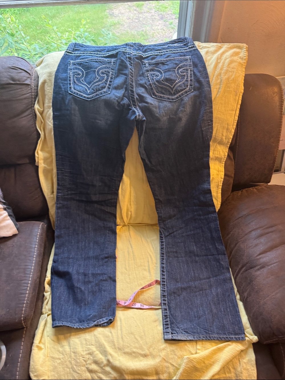 Big Star Dark Blue Flare Jeans with Embroidered Back Pockets
